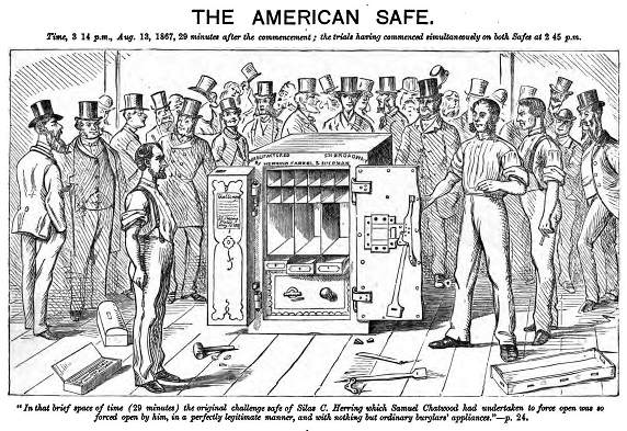 Illustration from The Battle of the Safes - the American safe lies open