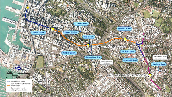 Map showing the of the new City Rail Link