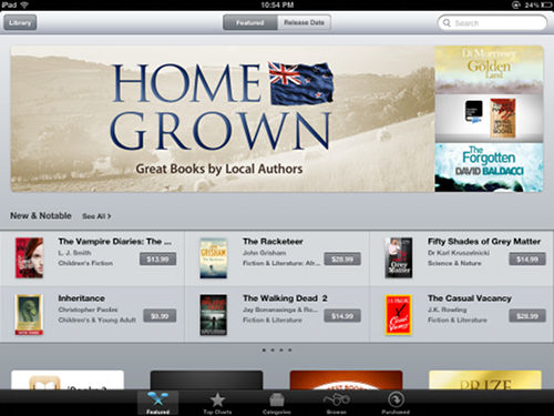 Screenshot of iBooks showing the New Zealand store