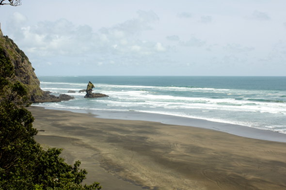 View of Mercer Bay from halfway down the cliff