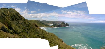 The cliffs at Bethells Beach