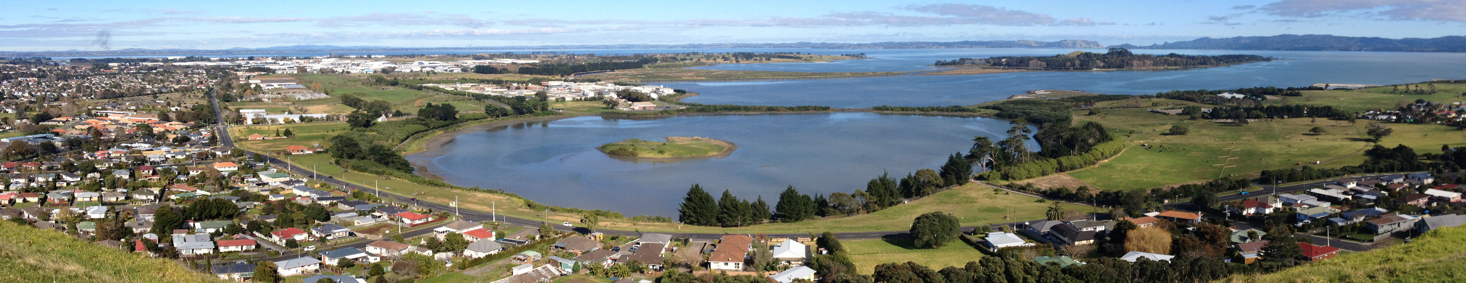 Mangere Mountain looking down on Ambury Park