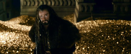 Thorin Oakensheild on a pile of gold