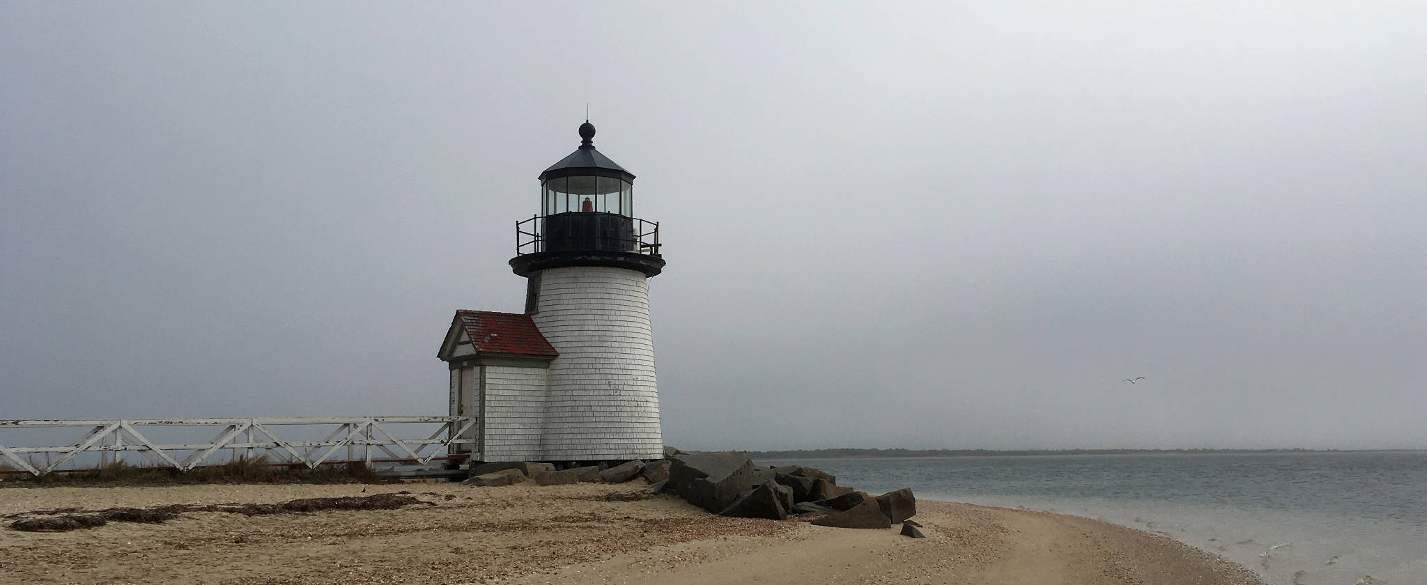The Brant Point Lighthouse on a foggy morning. This is actually just a 15 minute walk from downtown