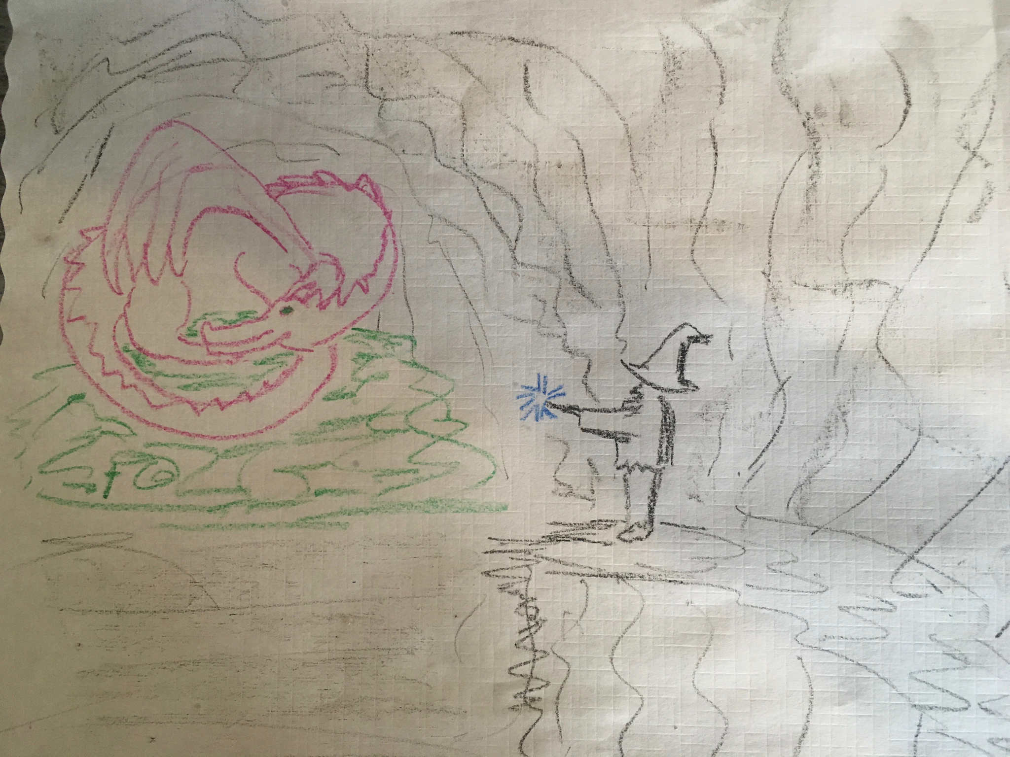 Dragon's Hoard; Crayon on Restaurant Placemat