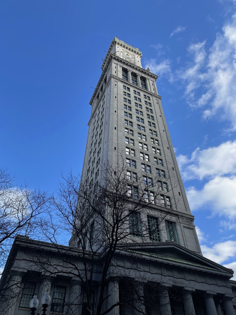 The Custom House Tower from below. Wikipedia tells me it is Boston's 19th tallest building