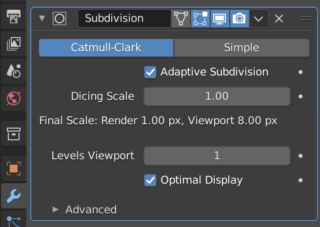 The subivision surface modifier