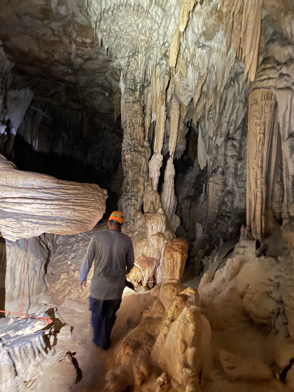 Our guide among the stalactites and stalagmites