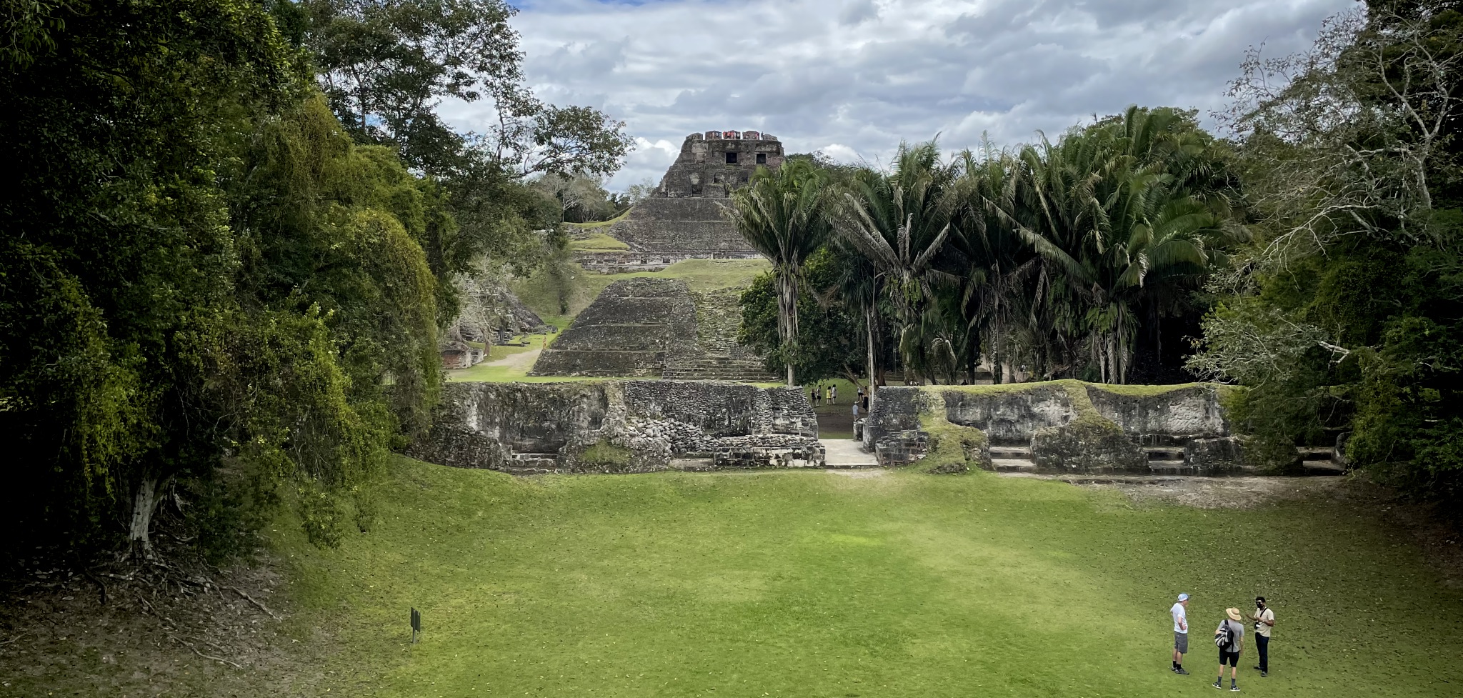 Xunantunich looking across the courtyards towards "El Castillo"