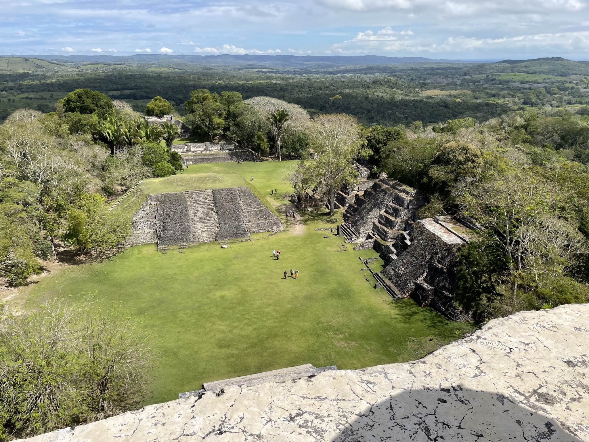 Xunantunich from the top of "El Castillo". It is impressively high