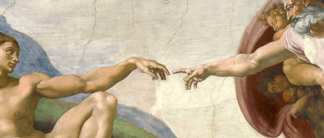 A detail from The Creation of Adam, although I have always been a little unsure who is creating who in this scene.