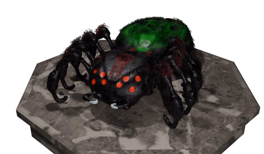 I spent ages in Blender modeling this ugly spider so enjoy.